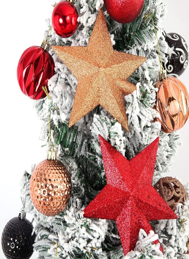 Emopeak Luxury Christmas Balls Ornaments Set - Shatterproof Mini Holiday Balls for Xmas Tree Topper and Hang Rope (Orange, Multi Size) - Image 4